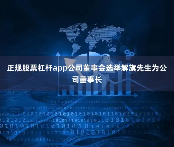 正规股票杠杆app公司董事会选举解旗先生为公司董事长