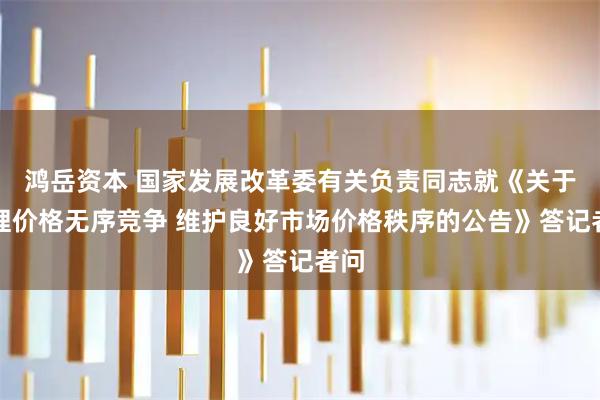 鸿岳资本 国家发展改革委有关负责同志就《关于治理价格无序竞争 维护良好市场价格秩序的公告》答记者问