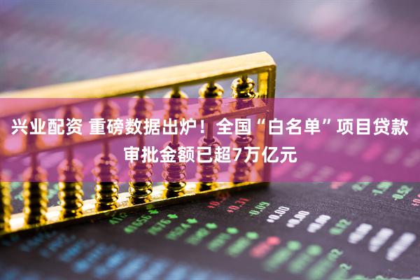 兴业配资 重磅数据出炉！全国“白名单”项目贷款审批金额已超7万亿元